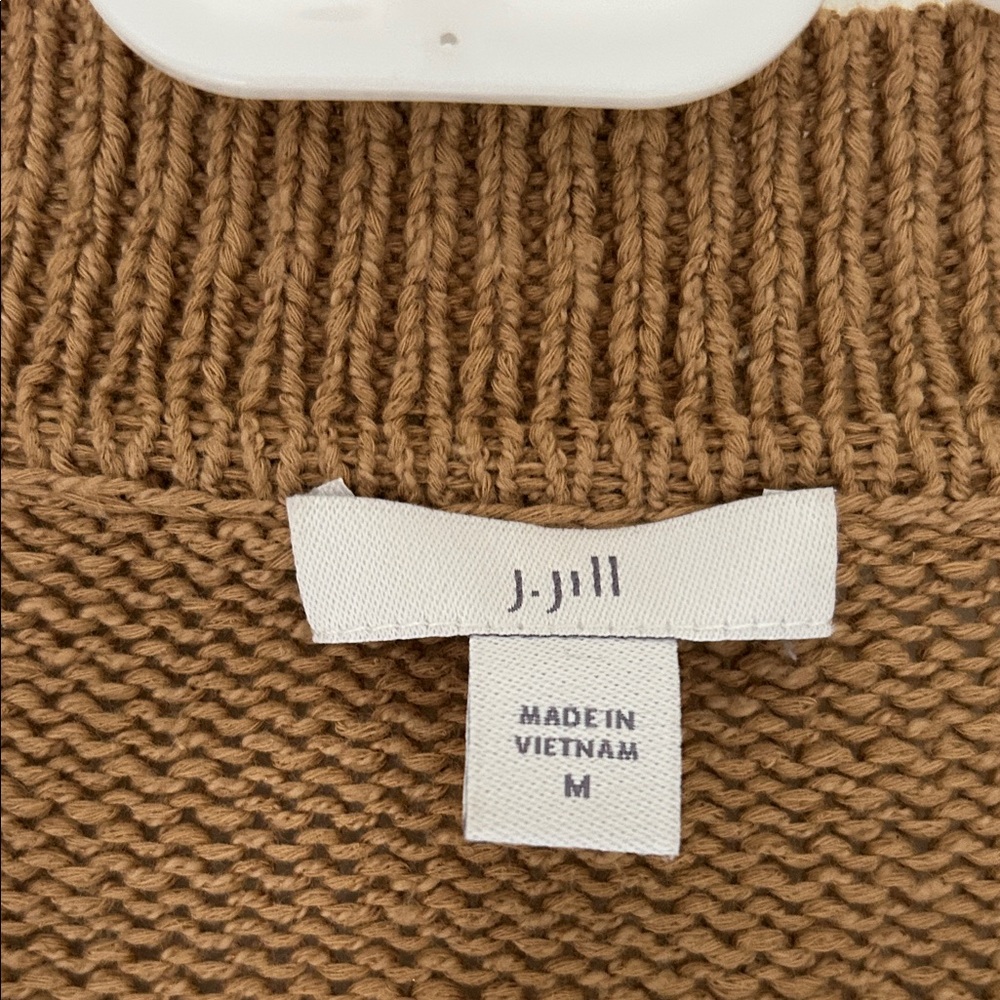J. Jill Caramel Brown Ribbed cardigan cotton Knit Sweater. Worn twice.